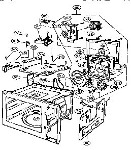 Chamber Gross Assembly Diagram and Parts List for MH-1353M  LG Microwave