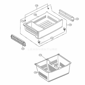 Freezer Parts Diagram and Parts List for LRFXS2503D ASBCNA0 LG Refrigerator