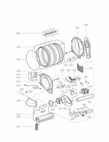 Drum And Motor Assembly Parts Diagram and Parts List for 79681282310  Kenmore Dryer