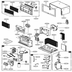 Main Diagram and Parts List for US10D30C ASWAFRD LG Air Conditioner