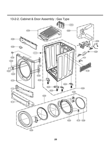 Cabinet And Door Assembly Diagram and Parts List for RN1044AS ABWESEU LG Dryer