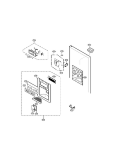 Dispenser Parts Diagram and Parts List for LSC269905TT  LG Refrigerator