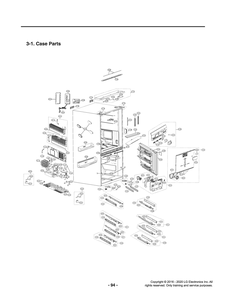 Case Parts Diagram and Parts List for GR-X23FGNGM AGRCNA0 LG Refrigerator