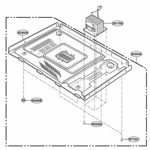 Base Plate Parts Diagram and Parts List for LRM1250W CW1ELGA LG Wall Oven