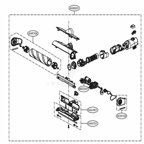 Floor Nozzle - Nozzle Assembly, Floor Diagram and Parts List for A929KVM AVWELGA LG Canister Vacuum
