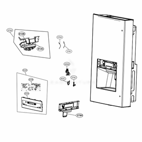 Dispenser Parts Diagram and Parts List for 70355 ASTCSE0 LG Refrigerator