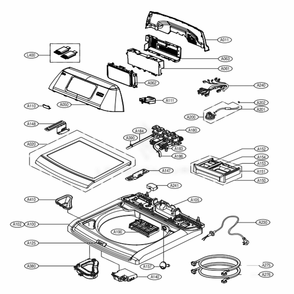 Top Cover Assembly Diagram and Parts List for WT6001HV ASSEEUS LG Dryer