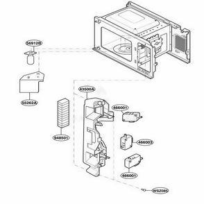 Latch Board Parts Diagram and Parts List for MA7005ST CS1EGSE LG Wall Oven