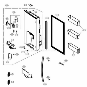 Door Parts 1 Diagram and Parts List for LRMVS3006D ASBCNA0 LG Refrigerator