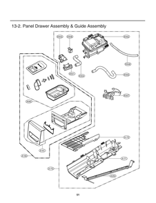 Panel Drawer Assembly And Guide Assembly Diagram and Parts List for RV1398DS ACREEUS LG Dryer