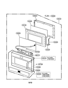 Door Parts Diagram and Parts List for LTRM1240ST  LG Microwave