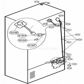 Valve And Water Tube Parts Diagram and Parts List for 78503 AST1SER LG Refrigerator