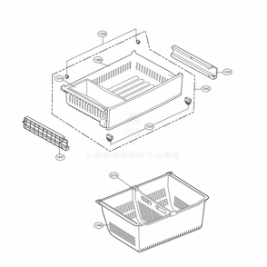 Freezer Parts Diagram and Parts List for LRFXS2503S ASTCNA0 LG Refrigerator