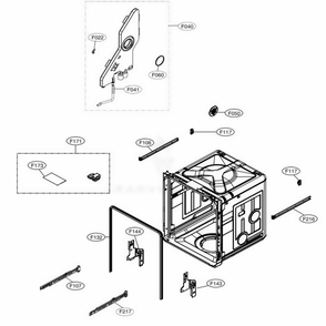 Tub Assembly Diagram and Parts List for LDT7808SS ASSESNA LG Dishwasher