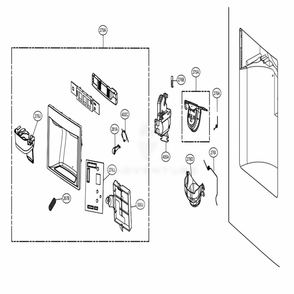 Dispenser Parts Diagram and Parts List for 73153 ASTCSE1 LG Refrigerator