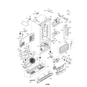Case Diagram and Parts List for LFX23961SB 00 LG Refrigerator