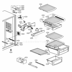 Refrigerator Compartment Diagram and Parts List for LSC27910SW ASW2LGA LG Refrigerator