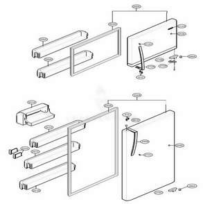 Door Parts Diagram and Parts List for 68032 ASWCSE2 LG Refrigerator