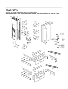Door Parts Diagram and Parts List for GR-L28ANSXM ASTCNA4 LG Refrigerator