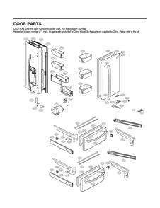 Door Parts Diagram and Parts List for GR-L28ANKXM ASBCNA6 LG Refrigerator