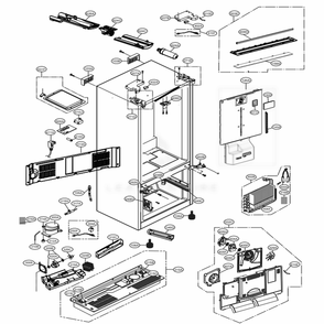 Case Parts Diagram and Parts List for 73109 AWBCSE0 LG Refrigerator