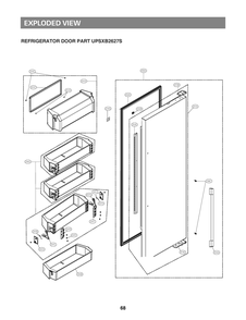 Refrigerator Door Part Diagram and Parts List for GR-L276DSDM ASTCNA0 LG Refrigerator