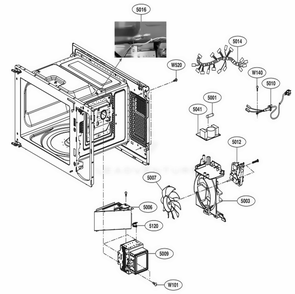 Interior Parts Diagram and Parts List for LMC0975SB CBKELNA LG Wall Oven