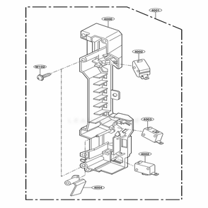 Latch Board Parts Diagram and Parts List for UPMC3084ST CSBESGN LG Microwave