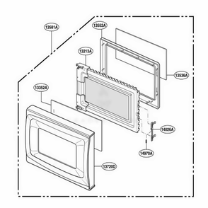 Door Parts Diagram and Parts List for JES638WD01 CWHEGEU LG Range
