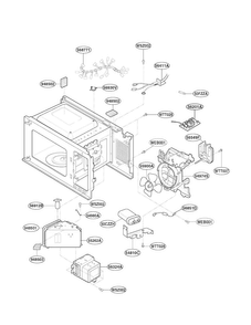 Interior Parts Diagram and Parts List for MA1152W  LG Microwave