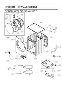 Cabinet Assembly Diagram and Parts List for F4V9RCP2P APTEPUS LG Dryer
