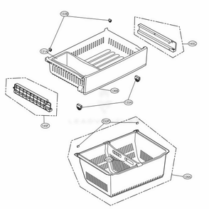 Freezer Parts Diagram and Parts List for LFXC22526D ASBCNA0 LG Refrigerator