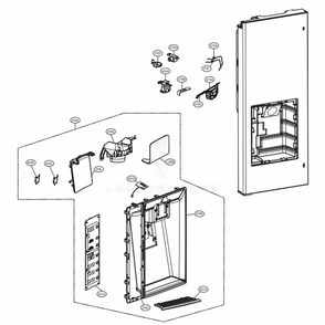 Dispenser Parts Diagram and Parts List for LMXS30776S ASTCNA1 LG Refrigerator