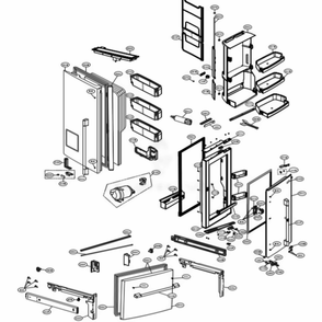 Door Parts Diagram and Parts List for LSFXC2476S ASTCNA1 LG Refrigerator