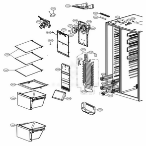 Freezer Compartment Diagram and Parts List for LSXS26366S ASTCNA4 LG Refrigerator