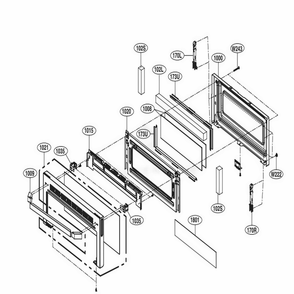 Upper Door Parts Diagram and Parts List for LTE4815BD ABDLLGA LG Range