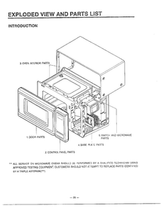 Complete Microwave Oven Diagram and Parts List for MA-1554M  LG Microwave