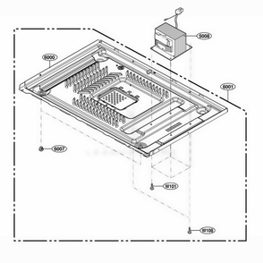 Base Plate Parts Diagram and Parts List for 79159 CBKESEA LG Range