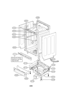 Cabinet Parts Diagram and Parts List for LDF7811ST-01  LG Dishwasher