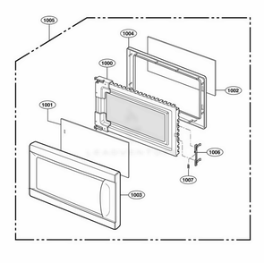 Door Parts Diagram and Parts List for 62109201 CB1ESEA LG Range