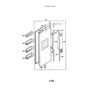 Freezer Door Diagram and Parts List for LRSPC2331T  LG Refrigerator