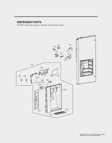 Dispenser Parts Diagram and Parts List for GR-X248LKZM ASBCNA1 LG Refrigerator