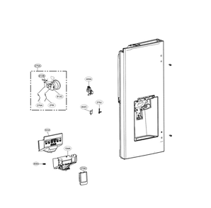 Dispenser Parts Diagram and Parts List for LFXS26973S 01 LG Refrigerator