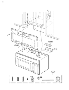 Installation Parts Diagram and Parts List for LMV1976ST01  LG Microwave