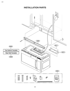 Installation Parts Diagram and Parts List for JVM3160DFBB CB1EGEU LG Microwave Oven Combo