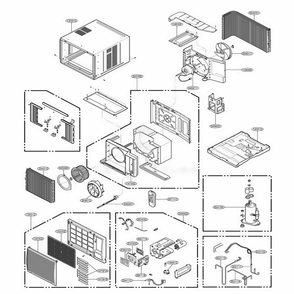 Main Diagram and Parts List for AGL18DA APG6GEE LG Air Conditioner