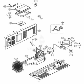 Machine Compartment Diagram and Parts List for LSXS26366D ASBCNA0 LG Refrigerator
