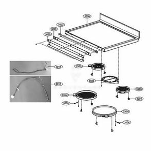 Cooktop Parts Diagram and Parts List for LDE4413ST ASTLLGA LG Range