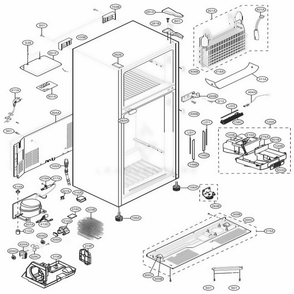 Case Parts Diagram and Parts List for LTCS24223W ASWCNA3 LG Refrigerator