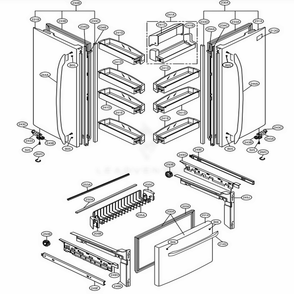 Door Parts Diagram and Parts List for LFC25776ST ASTCNA5 LG Refrigerator